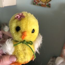 Vintage Small Chick Plushie / Stuffed Animal, Kitsch/ Kitschy