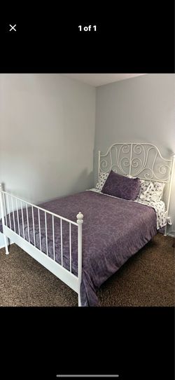 IKEA full bed frame /full mattress (like new)