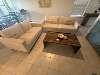 Beige Fabric Sectional Sofa