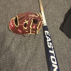Easton Baseball Bat Speed And Infielder Glove
