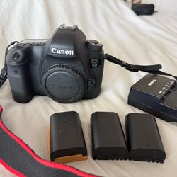 Canon 6D Mark I DSLR Camera Body two extra batteries