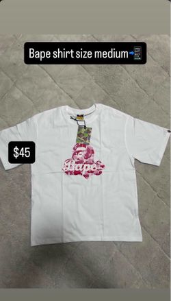 Pink bape shirt size medium