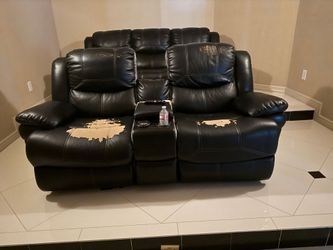 Black leather recliner