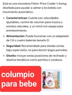 Columpio para bebe usado en buenas condiciones $40