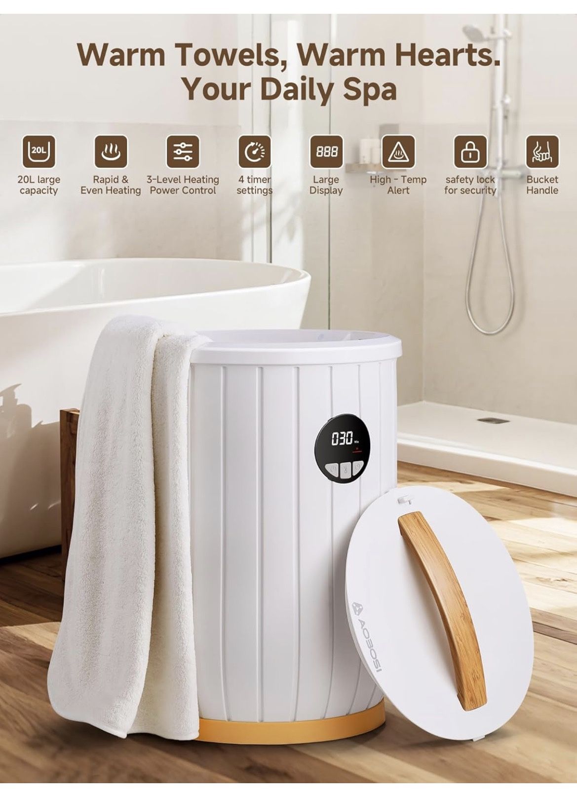 20L Towel Warmer – Used Once, – Like New.—Fast Heating, Full Accessories