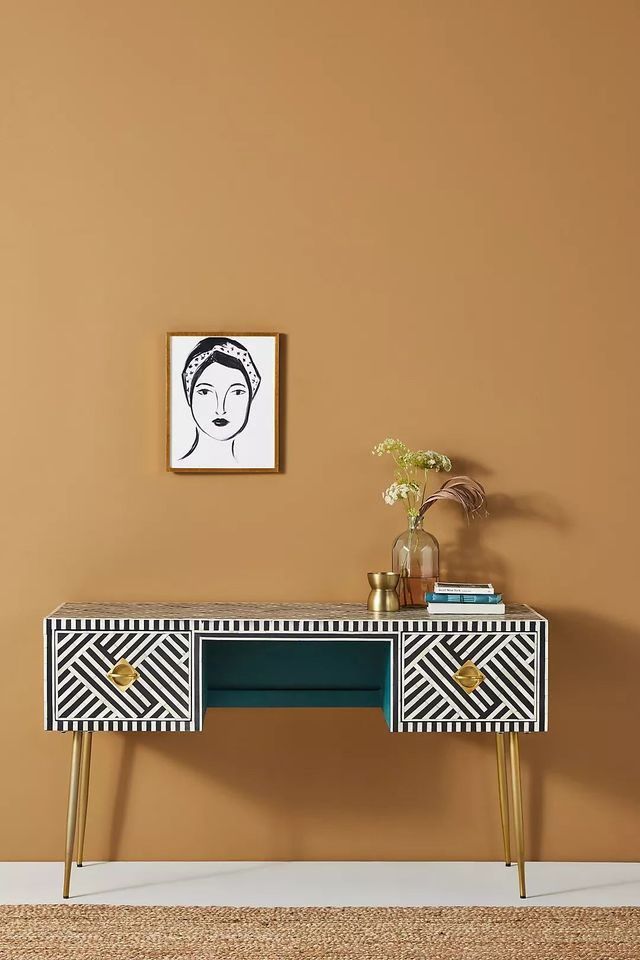 NEW Anthropologie Optical Inlay Desk