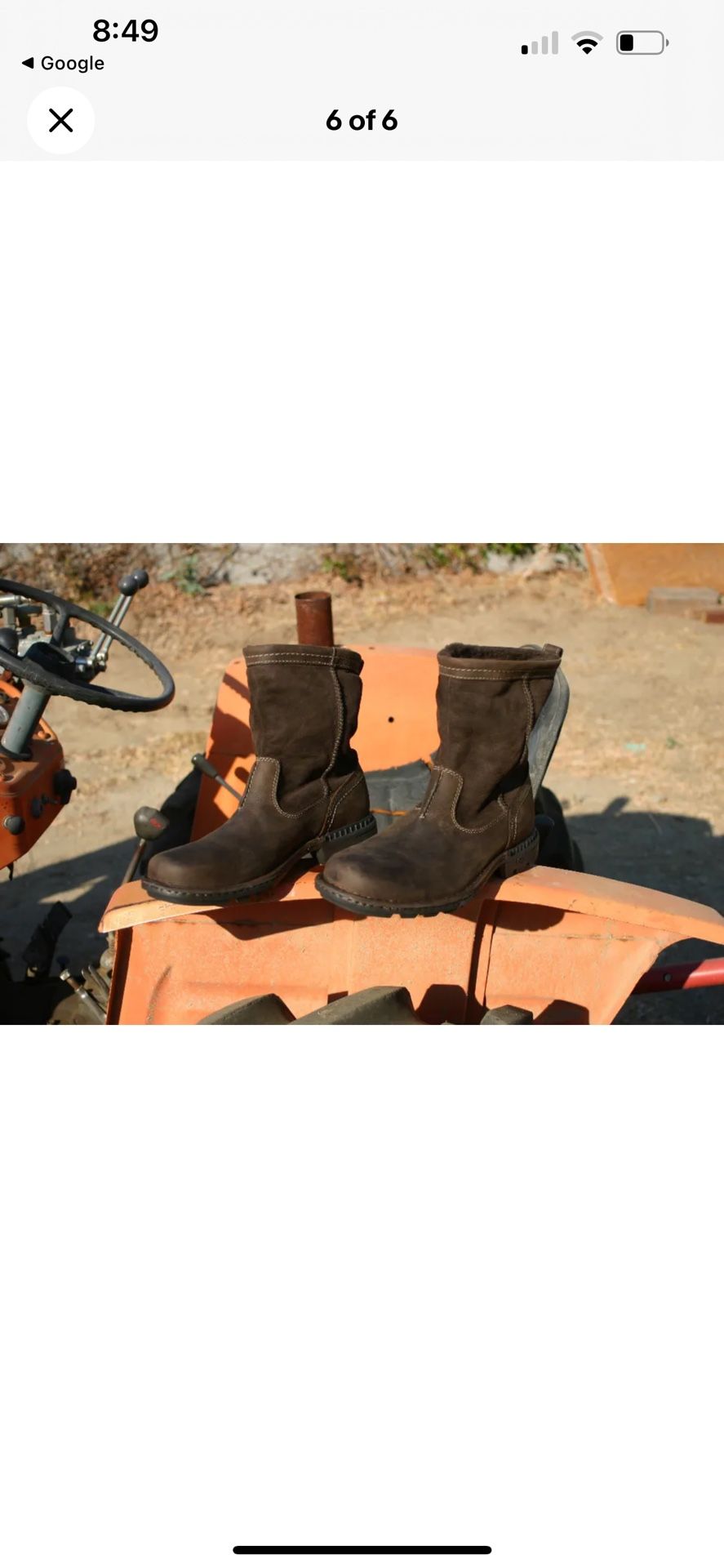 MENS UGG HARTSVILLE Seal Brown Biker Work Boots Sheepskin Insole size 11