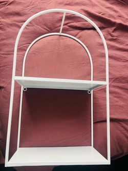 White Metal Arch Wall Shelf