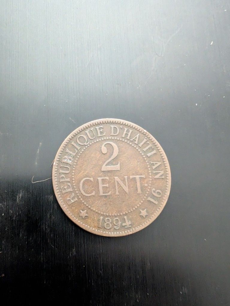 1894 Haitian Two Cent Coin