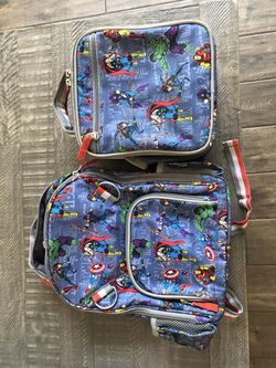 Superhero backpack and lunch bag