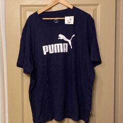 PUMA Men's XXL 2xl Essentials Logo Tee Shirt T-shirt Blue 