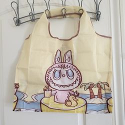 Labubu Yellow Foldable Reusable Shopping Bag with Small Pouch – Nylon