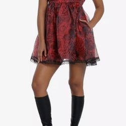 Social Collision Through The Looking Glass Organza Dress Don't go down the rabbit hole under-dressed! This organza dress is printed with dark, Through
