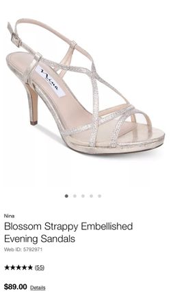 Womens Special Occasion Silver Heels 8