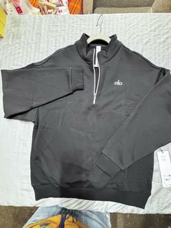 Alo Quarter-Zip Pullover Sweatshirt Black