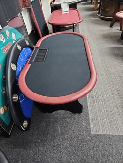 Poker Table With Wood Folding Legs And Dealer Tray