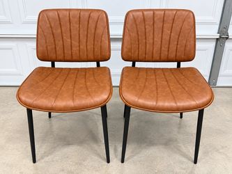 Set of 2 Faux Leather Dining Chairs