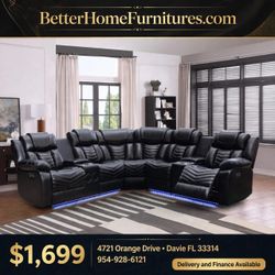 New recliner sectional  - Only $1,699 | $39 Down Financing
