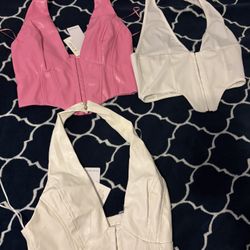 Leather Halter Tops Small