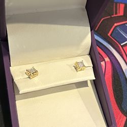 Diamonds 14k gold earrings (NEW)