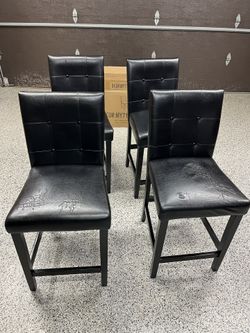 Set of 4, 24 inch Counter Height Bar Stools with Backs