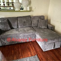 Corduroy Sectional Sleeper With Storage