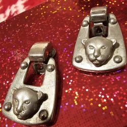 $25.00 - 1980's Panther Clip Earrings, Raised Design!  Rare Find/Lowest Price!