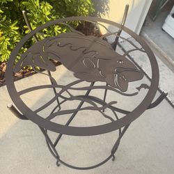 Bass Tall fish table in wrought iron 