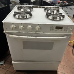 GE profile slide in white gas stove-range/estufa de gas 