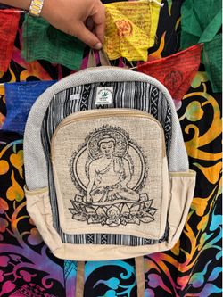 Himalayan Hemp Backpack — New, Buddha Print
