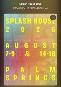 Splash House wknd 2-Hotel, tix + afters