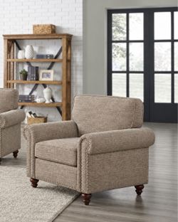 Upholstered Accent Chair with Nailhead Trim