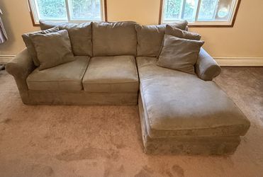 Macy's Sectional with Chaise - Olive/Sage Microfiber