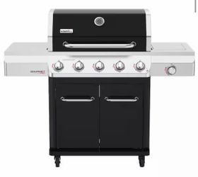 Nexgrill Gourmet Pro 5-Burner Propane Gas Grill with Side Burner and Griddle Max Insert in Black