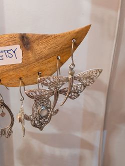 Silver Filigree Dragonfly Drop Earrings
