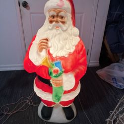 VTG Blow Mold Santa 42” Tall Empire USA Christmas Stocking Toys Outdoor Decor