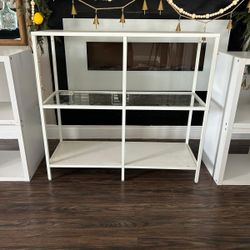 Shelving Unit And 4 Stackable Cubes Storage 