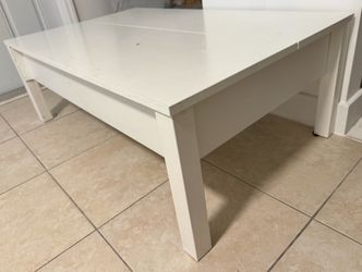 White Coffee Table with Storage