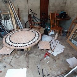 Antique Table 2 Chairs