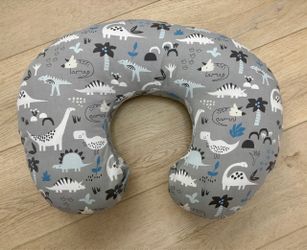 Boppy Original Nursing Pillow – Gray Dinosaurs – Excellent Condition