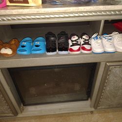 Toddler Shoes Size 4C Bundle – Jordan 11 Bred, Jordan 1, Air Force 1 + Slides (5 Pairs)