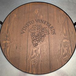 Wine Barrel Wooden Tray, 22"