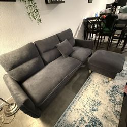 Gray Couch w/ Ottoman