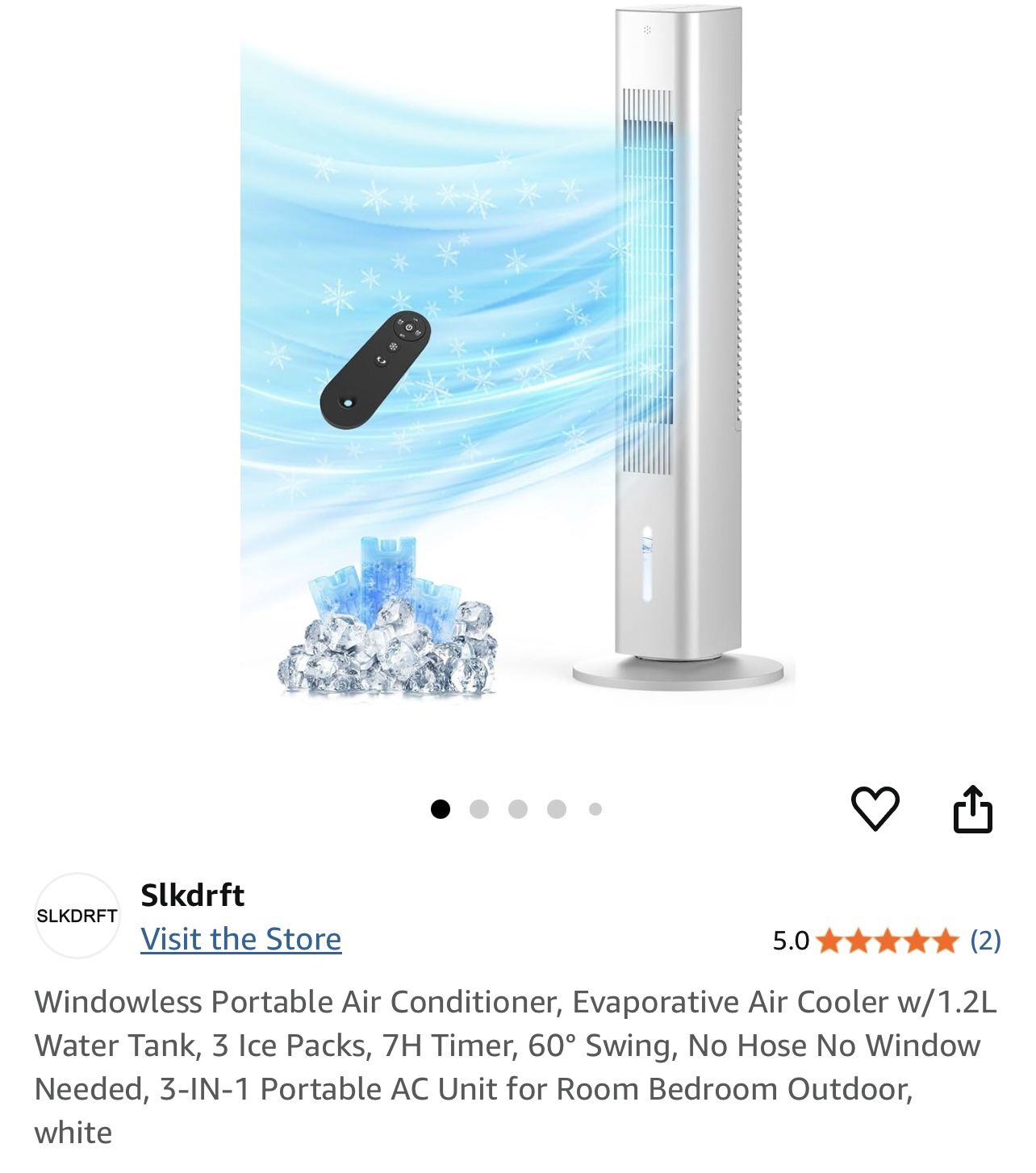 New In Box, Air Cooler With Ice Pack