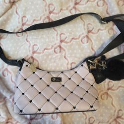 betsey johnson mauve hearts shoulder/crossbody bag