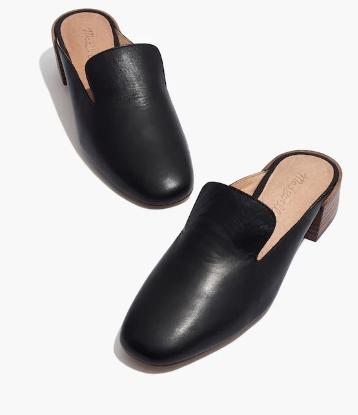 Madewell Black Leather Mules. The Willa Loafer.size 8.5.retail $128