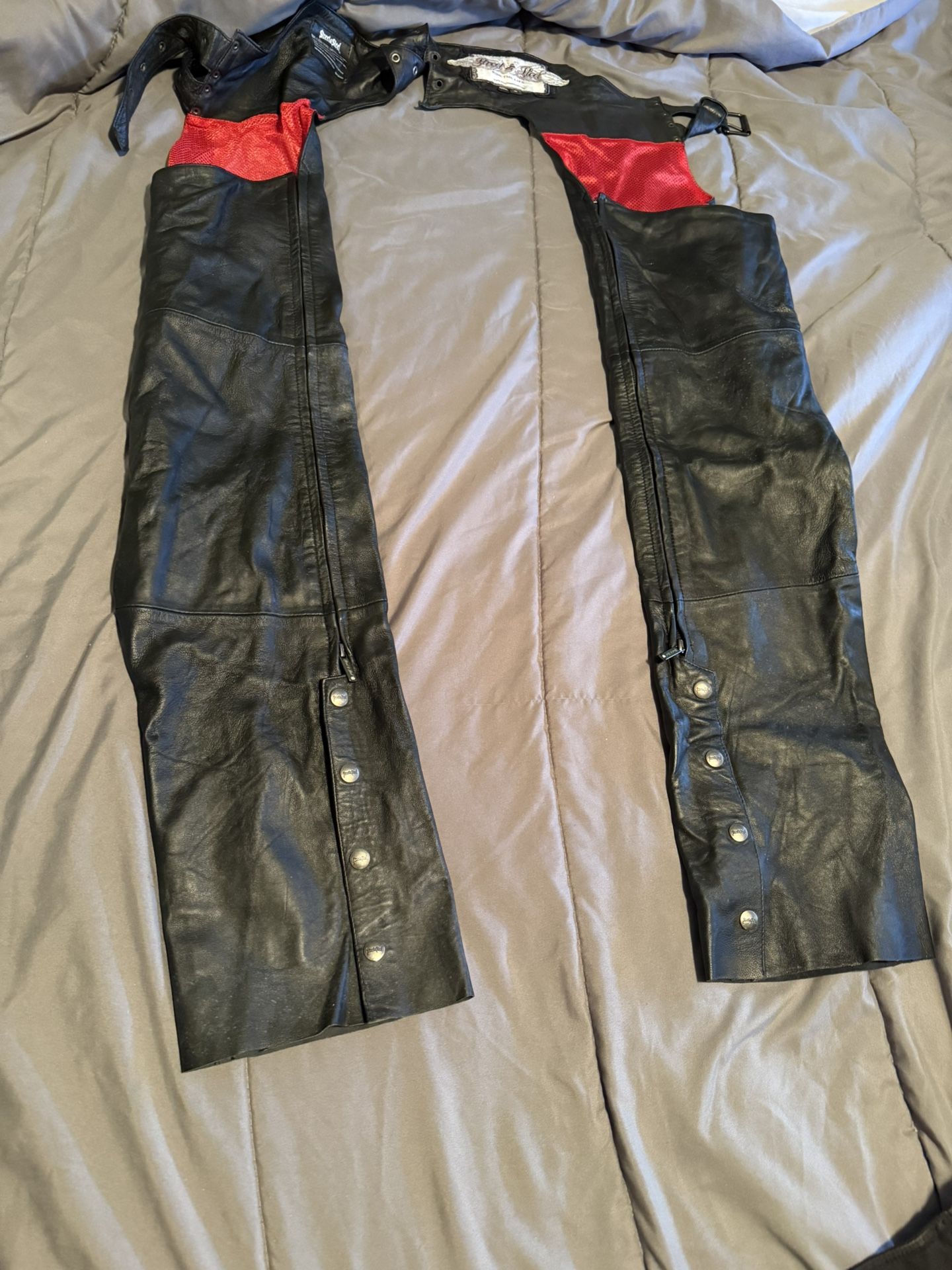 Wilson Leather Jacket With Leather Chaps And Gloves