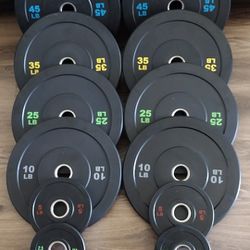 OLYMPIC  BUMPER WEIGHT 
      PLATES.