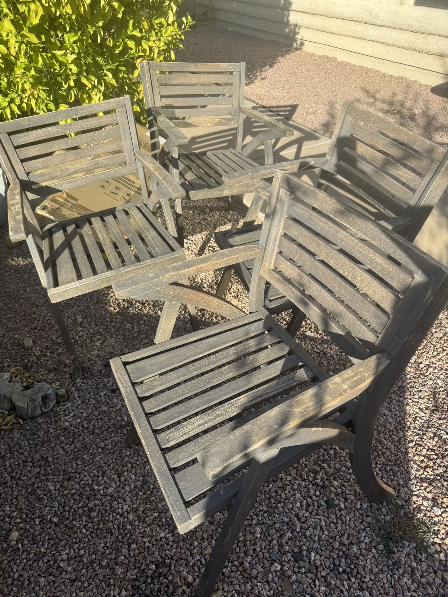 Wide Wooden Wood Chair X 4 