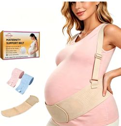 Maternity Abdominal Support Belt, Adjustable Maternity Waist Belt, 360 ° Ergonomic Maternity Abdominal Support Bag, Breathable Soft Fabric, Relieves B